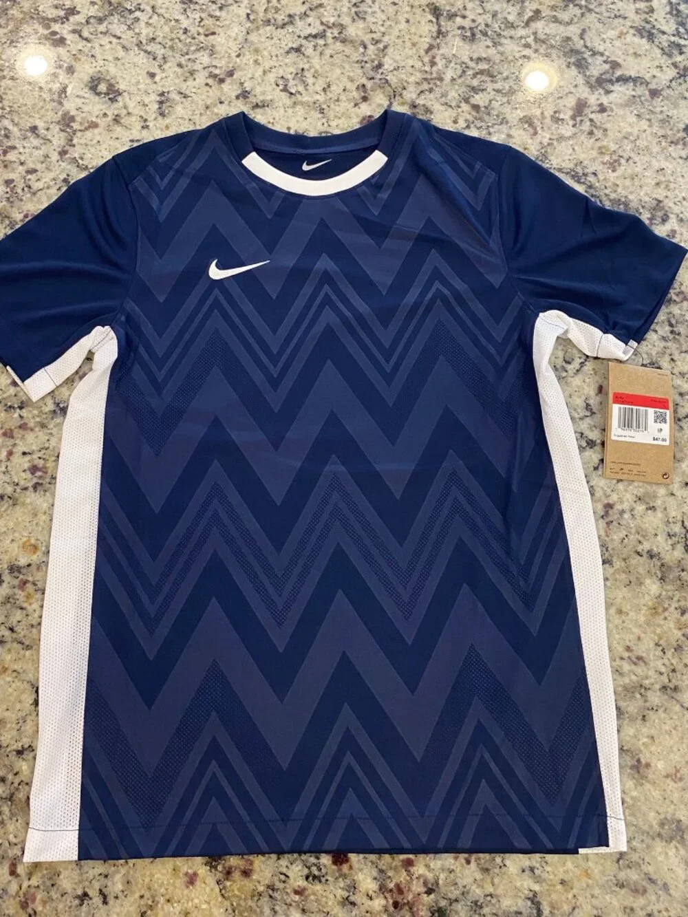 NIKE Kids Boys Challenge V Soccer Jersey - NWT - Large L Navy Blue White Shirt